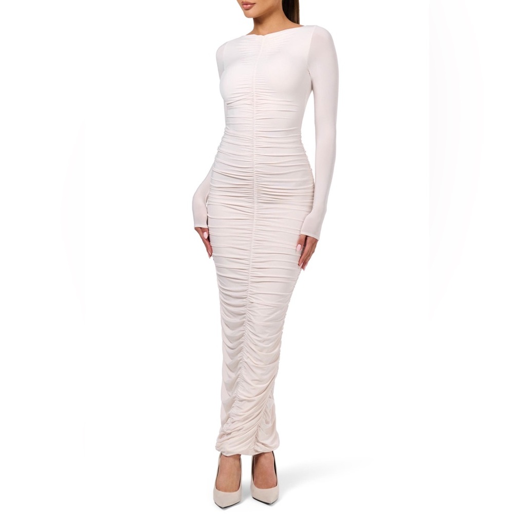 Naked Wardrobe Hourglass Ruched Maxi Dress